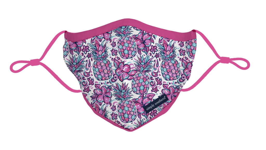 Simply Southern Preppy Pink Pineapple Protective Mask