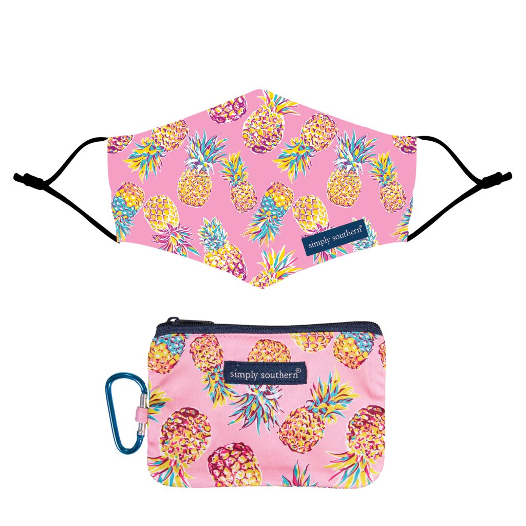 Simply Southern Pineapple Protective Mask With Pouch