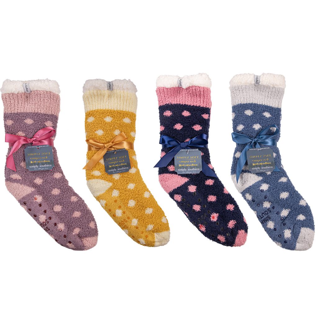 Simply Southern Preppy Super Soft Dots Camper Socks