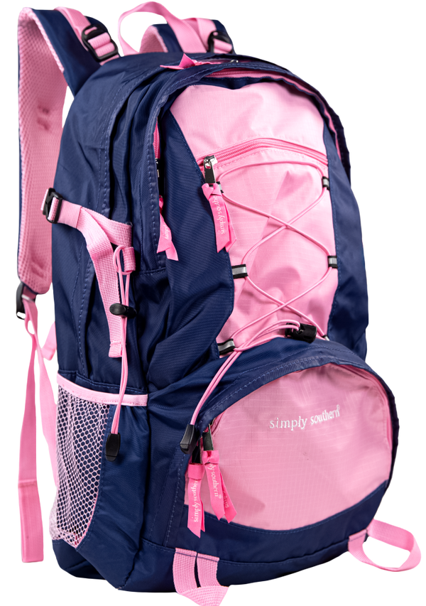 Simply Southern Preppy Navy Pink Utility Backpack Bookbag  display picture 3