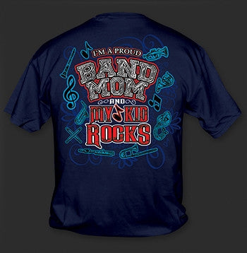 Sweet Thing Funny Proud Band Mom My Kid Rocks Navy Girlie Bright T-Shirt - SimplyCuteTees