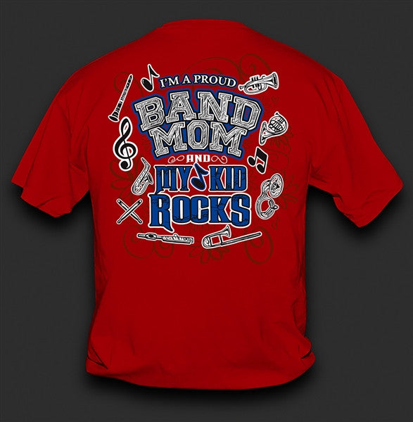 Sweet Thing Funny Proud Band Mom My Kid Rocks Red Girlie Bright T-Shirt - SimplyCuteTees