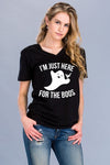 I&#39;m Just Here for the Boos Ghost Halloween Canvas V-Neck T Shirt