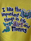 Southern Chaps Funny Important Things in Life Dirt &amp; Mommy Boy Youth Kids Bright T Shirt