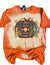 Azec Pumpkin Fall Bleached Dye Canvas Girlie T Shirt