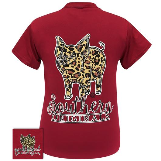 Girlie Girl Originals Preppy Leopard Pig T Shirt
