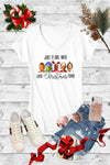 Just a Girl Who Loves Christmas Movies Canvas Girlie V-Neck T Shirt