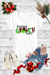 Resting Grinch Face Christmas Holiday Canvas Girlie V-Neck T Shirt