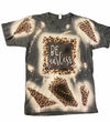 Be Fearless Leopard Bleached Dye Canvas Girlie T Shirt