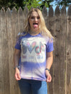 Peace Love TikTok Bleached Dye Canvas Girlie T Shirt