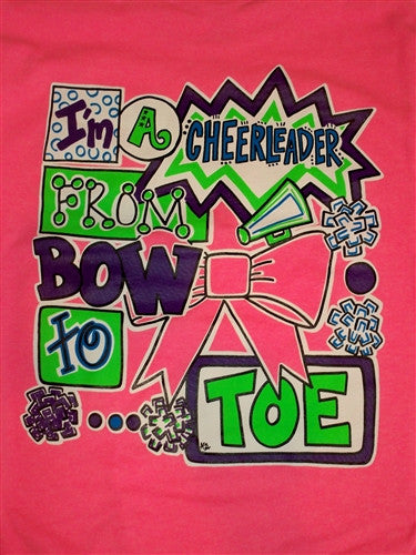 Southern Chics Cheerleader from Bow to Toe Girlie  Bright T Shirt