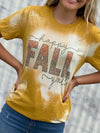 Happy Fall Y&#39;all Plaid Leopard Bleached Dye Canvas Girlie T Shirt