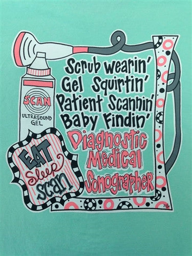Southern Chics Baby Findin Diagnostic Medical Sonographer Sonography Ultrasound Comfort Colors Island Reef Sweet Girlie Bright T Shirt