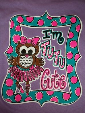 Southern Chics Funny I'm Tutu Cute Owl Ballet Bow Toddler Youth Bright T Shirt