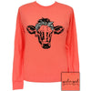 Girlie Girl Originals Preppy Leopard Bandana Cow Coral Long Sleeve T-Shirt