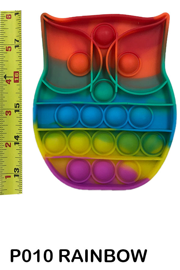 Owl Rainbow Push Pop It Bubble Fidget Toy