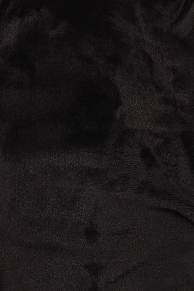 Black Thick Fur Fuzzy Plush Lounge Pajama Set Pants and Shirt