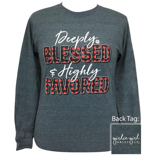 Girlie Girl Originals Preppy Deeply Blessed Plaid Fall Long Sleeve T-Shirt