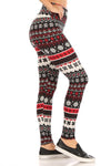 Christmas Fair Isle Print Soft Lounge Fleece Lined Leggings Pants