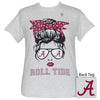 Girlie Girl Originals Preppy Alabama Roll Tide Messy Bun T-Shirt