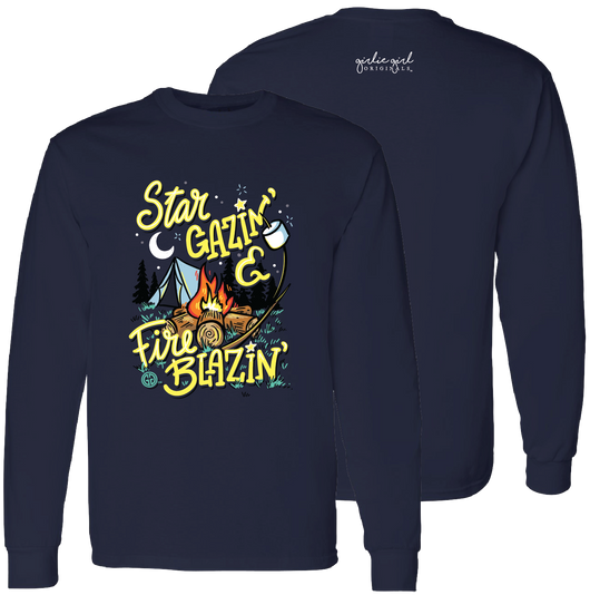 Girlie Girl Originals Star Gazin Fire Blazin Fall Long Sleeves T Shirt