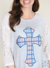 Bjaxx Southern Grace Plaid Cross Long Sleeve Raglan T-Shirt