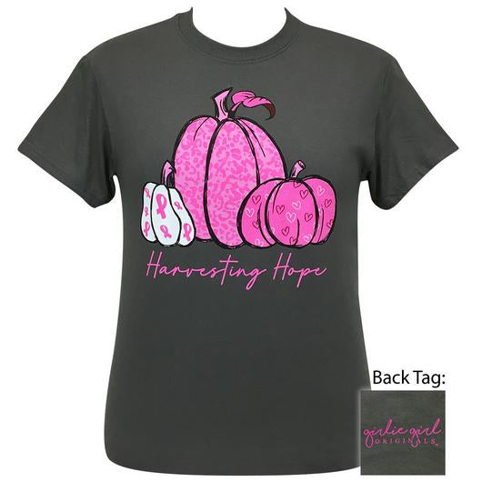 Girlie Girl Originals Preppy Harvesting Hope Pumpkin Breast Cancer T-Shirt