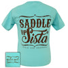 Girlie Girl Originals Preppy Saddle Up Sista Comfort Colors Lagoon Blue T-Shirt