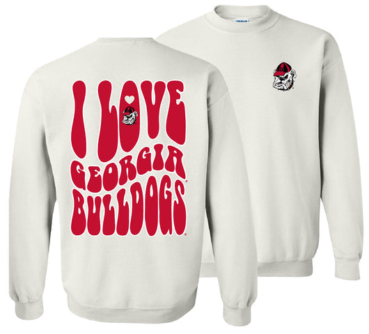 Georgia Bulldogs Love Long Sleeve Sweatshirt