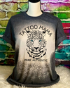 Tattoo Mama Leopard Bleached Dye Canvas Girlie T Shirt