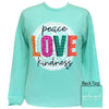 Girlie Girl Originals Preppy Peace Love Kindness Long Sleeve T-Shirt