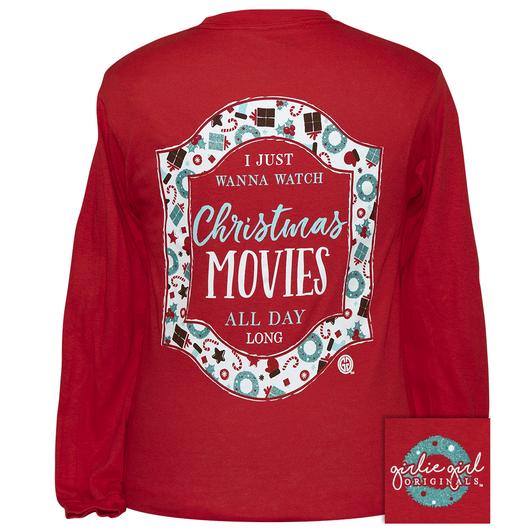 Girlie Girl Originals Preppy Christmas Movies Long Sleeve T-Shirt