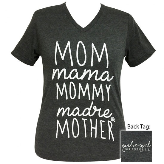 Girlie Girl Preppy Mom Mother Mama V-Neck T-Shirt - SimplyCuteTees