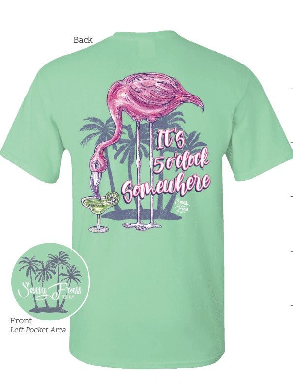 SALE Sassy Frass It&#39;s 5 O Clock Somewhere Flamingo T-Shirt