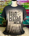 Baseball Calm Down Its Little League not MLB Bleached Dye Canvas Girlie T Shirt
