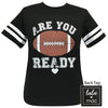 Girlie Girl Originals Lulu Mac Preppy Are You Ready Football Jersey Style T-Shirt