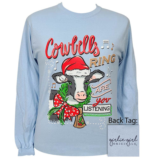 Girlie Girl Originals Cow Bells Holiday Long Sleeves T Shirt