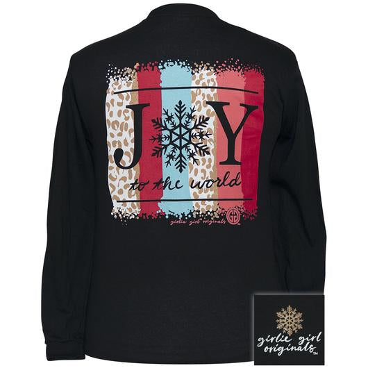 Girlie Girl Originals Joy Christmas Pattern Long Sleeves T Shirt