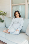 Simply Southern Grey Terry Pullover Soft Crew Sweatshirt