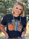 Texas True Threads Callie Ann Stelter Serape Pumpkins Canvas T-Shirt