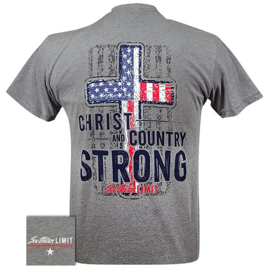 Southern Limits Christ And Country Strong USA Cross Unisex T-Shirt