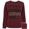 Girlie Girl Originals Lulu Mac Preppy Lipstick Leggings Leopard Long Sleeve T-Shirt