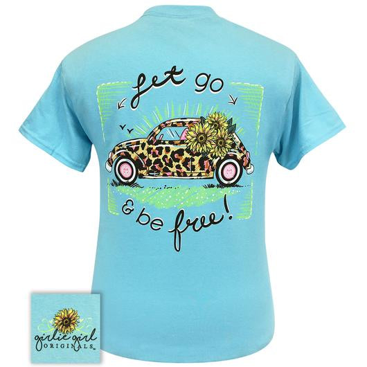 Girlie Girl Originals Preppy Let Go Be Free Leopard Car T-Shirt
