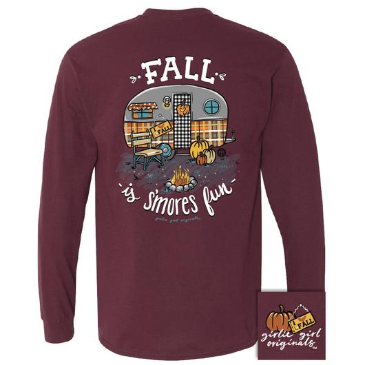 Girlie Girl Fall Is S’mores Fun Camper Long Sleeve T-Shirt