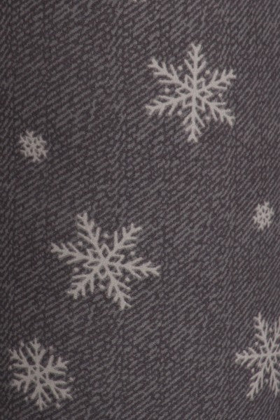 Gray Snowflake Print Fleece Lined Soft Lounge Jogger Pants