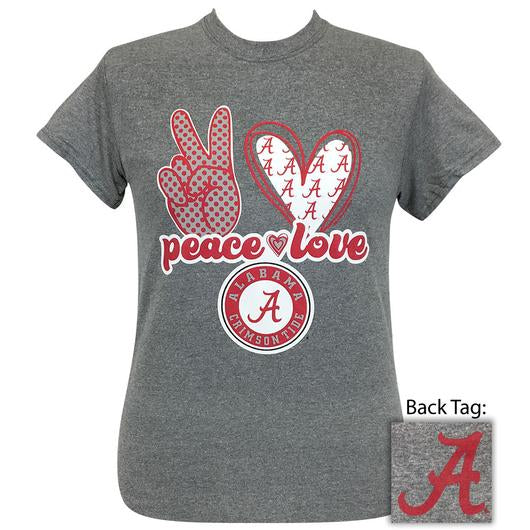 Girlie Girl Originals Preppy Peace Love Alabama T-Shirt