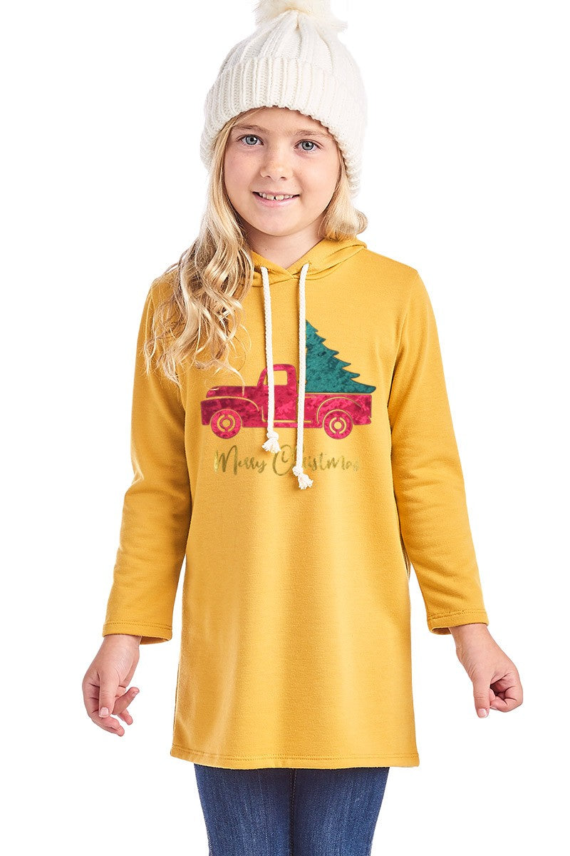 SALE Youth Merry Christmas Truck French Terry Hoodie