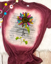 Faith Sunflower Bleached Dye Canvas Girlie T Shirt