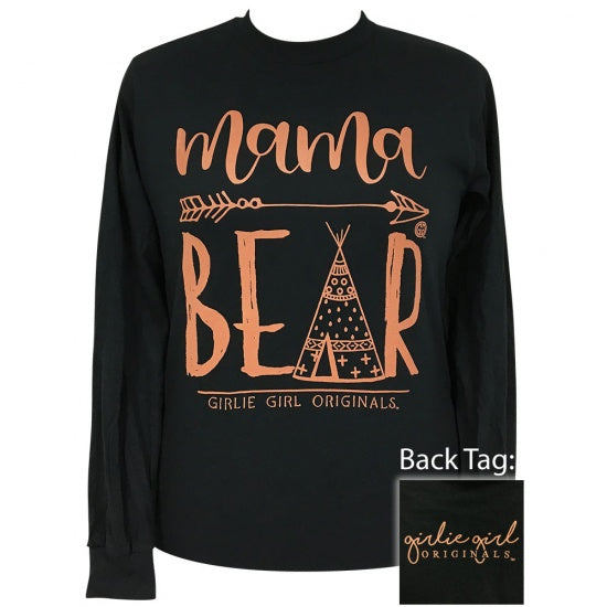 Girlie Girl Originals Preppy Mama Bear Teepee Long Sleeve T-Shirt