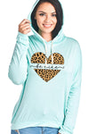 Be Mine Leopard Heart Valentines Day Long Sleeve Hoodie